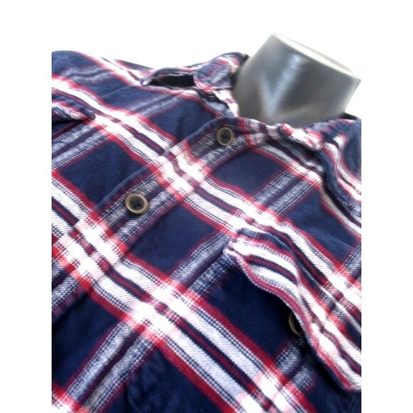 Jach's Vintage Men's Red Blue Plaid Flannel Cotton Long-Sleeve Top Shirt L. - Picture 8 of 12